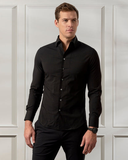 ESQ Shirts Napoli Bamboo Black Shirt