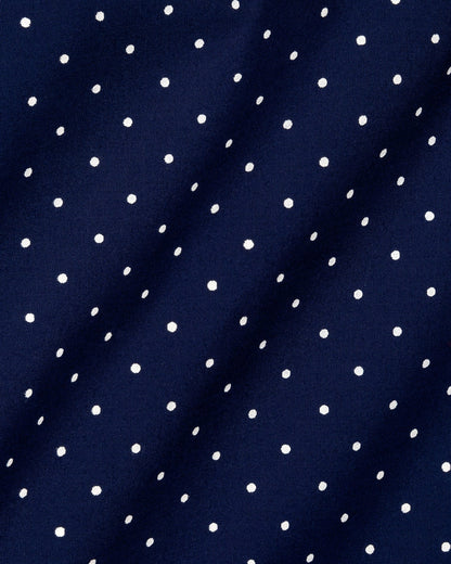 ESQ Shirts Napoli Bamboo Navy with White Polka Dot Shirt