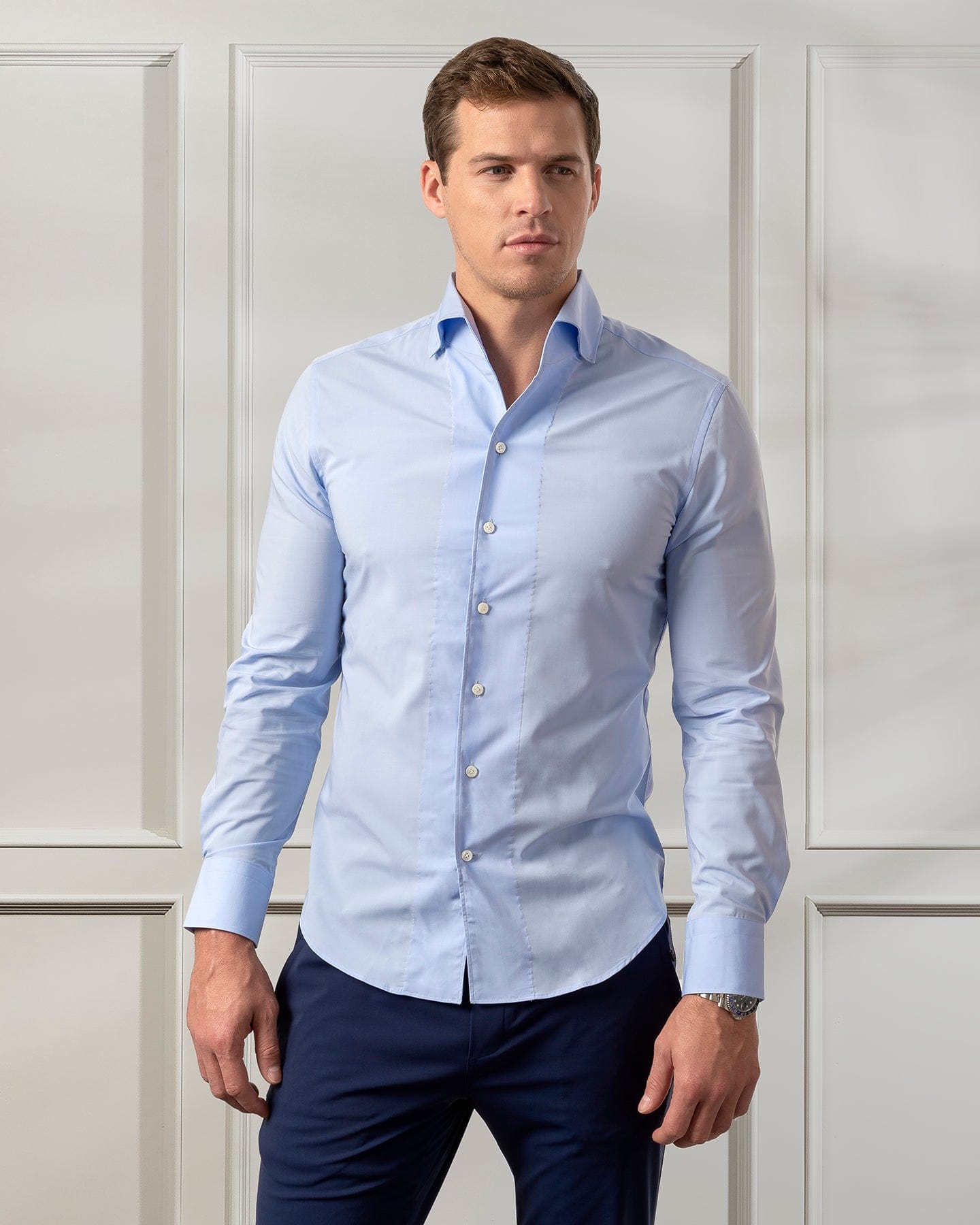 ESQ Shirts Napoli Bamboo One Piece Blue Shirt Shop for Napoli Bamboo One Piece Blue Shirt