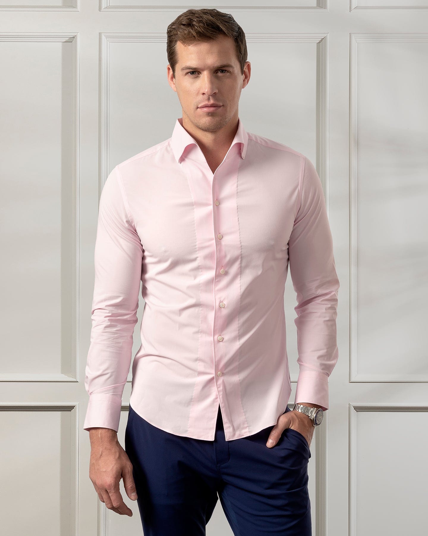 ESQ Shirts Napoli Bamboo Pink Shirt