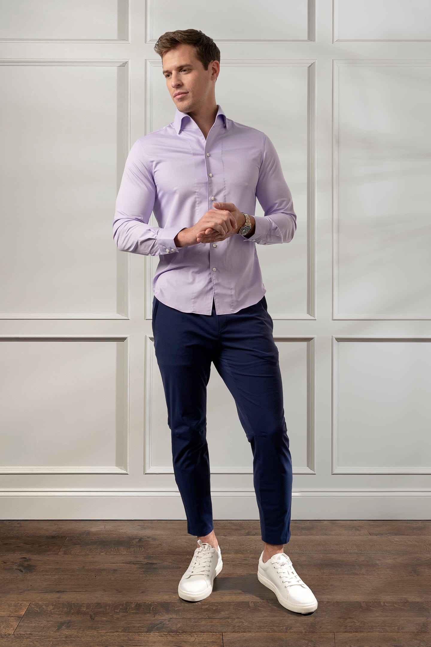 ESQ Shirts Napoli Bamboo Purple Shirt